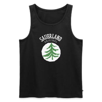 Sauerland Original | Dorfkind Wandern Wintersport - Männer Premium Bio Tank Top - Schwarz - Vorne - AI Model Male 178 light (178cm)