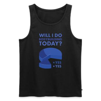 Sport Will I Do Bodybuilding Today - Men's Premium Organic Tank Top - black - Front - Michal (187cm)