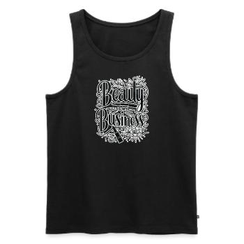 Schönheit ist mein Geschäft - Männer Premium Bio Tank Top - Schwarz - Vorne - Michal (187cm)
