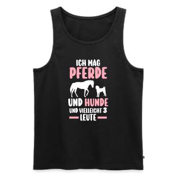 Pferd Hund Pferde Liebhaber Geschenk - Männer Premium Bio Tank Top - Schwarz - Vorne - Michal (187cm)
