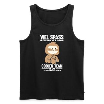 Abschied Kollegin Abschiedsparty Geschenk - Männer Premium Bio Tank Top - Schwarz - Vorne - Michal (187cm)