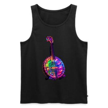 Banjo - Men's Premium Organic Tank Top - black - Front - Michal (187cm)