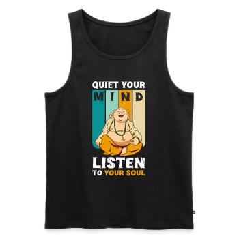 Relaxation Om Spiritual Awareness - Men's Premium Organic Tank Top - black - Front - Michal (187cm)