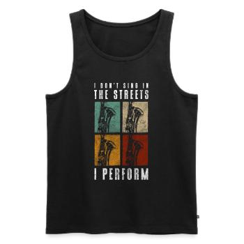 Street Musician Street Tipping Performance - Men's Premium Organic Tank Top - black - Front - AI Model Male 178 light (178cm)