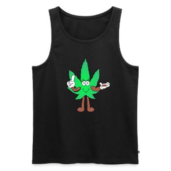 Der Bloom - Weed Cannabis Stoned Hanf Marihuana - Männer Premium Bio Tank Top - Schwarz - Vorne - Michal (187cm)