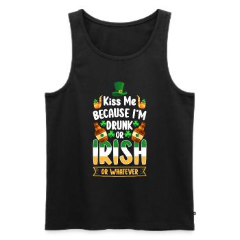 Irish Pub Shamrock Travel Holidays - Men's Premium Organic Tank Top - black - Front - AI Model Male 178 light (178cm)