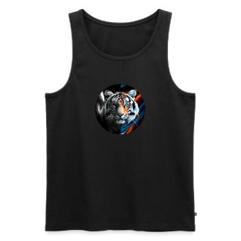 La force sauvage et libre du tigre - Débardeur bio Premium Homme - noir - Devant - Michal (187cm)