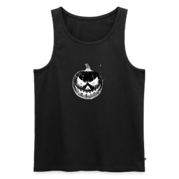 Frissons garantis - Citrouille d'Halloween - Débardeur bio Premium Homme - noir - Devant - Michal (187cm)
