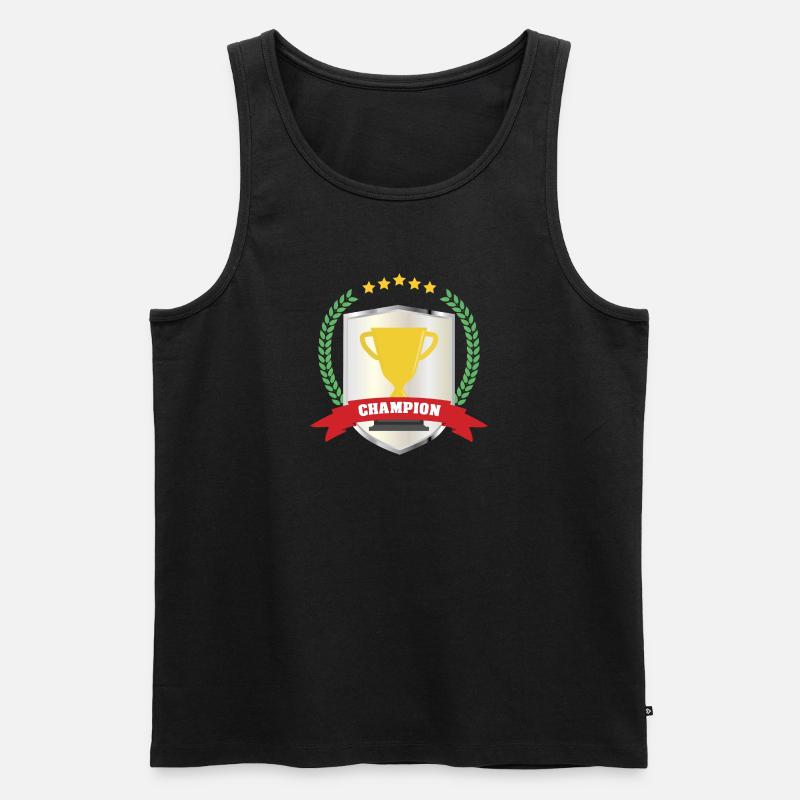 Champion Pokal Trophäe Sieger - Männer Premium Bio Tank Top - Schwarz