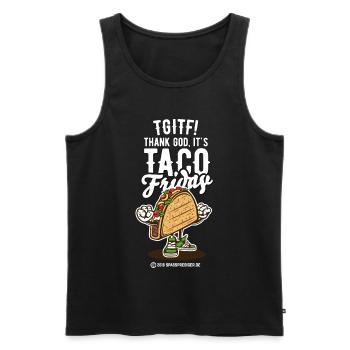Taco Fredag Norge Spruch TGITF - Männer Premium Bio Tank Top - Schwarz - Vorne - Michal (187cm)