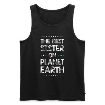 Beste Schwester Spruch - Männer Premium Bio Tank Top - Schwarz - Vorne - Michal (187cm)