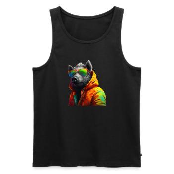 Sanglier avec lunettes de soleil Coloré Animaux de la forêt fraîche - Débardeur bio Premium Homme - noir - Devant - Michal (187cm)