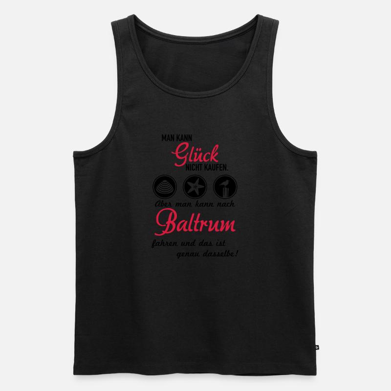 Glück Baltrum - Männer Premium Bio Tank Top - Schwarz