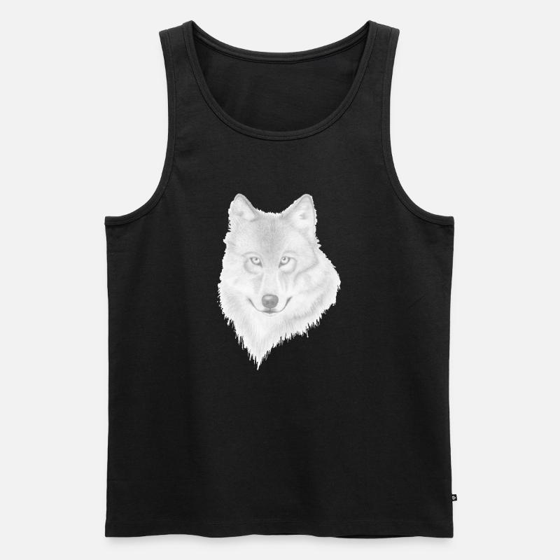 Wolf - Männer Premium Bio Tank Top - Schwarz