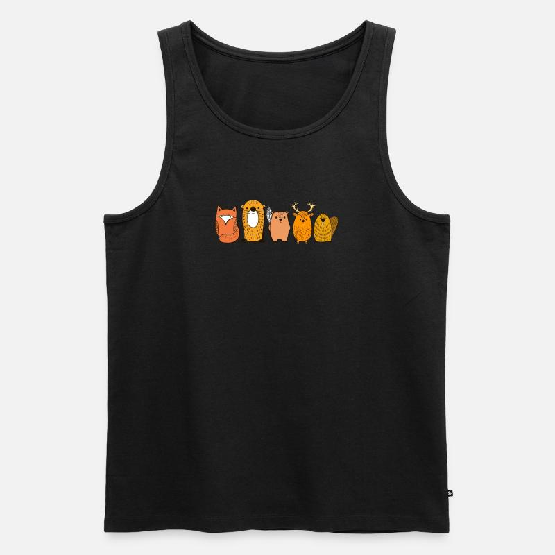 Tiere des Waldes Geschenkidee - Männer Premium Bio Tank Top - Schwarz