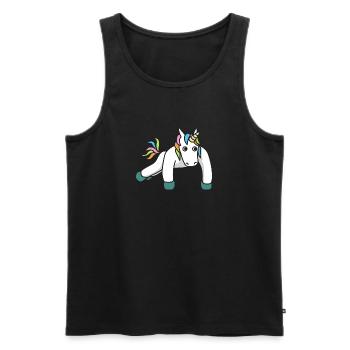 Unicorn pushups gift fitness gym workout - Men's Premium Organic Tank Top - black - Front - AI Model Male 178 light (178cm)