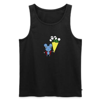 cadeau de fleurs bouquet de souris mignon - Débardeur bio Premium Homme - noir - Devant - Michal (187cm)