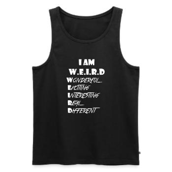 Weird - Männer Premium Bio Tank Top - Schwarz - Vorne - Michal (187cm)