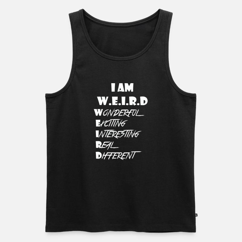 Weird - Männer Premium Bio Tank Top - Schwarz