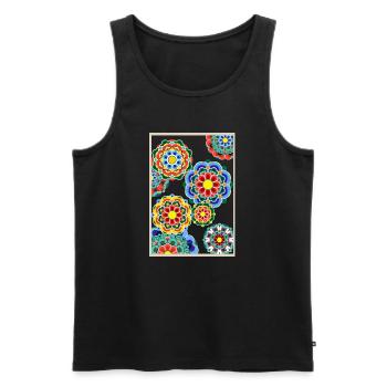 Dancheong 단청 - modern - Men's Premium Organic Tank Top - black - Front - Michal (187cm)