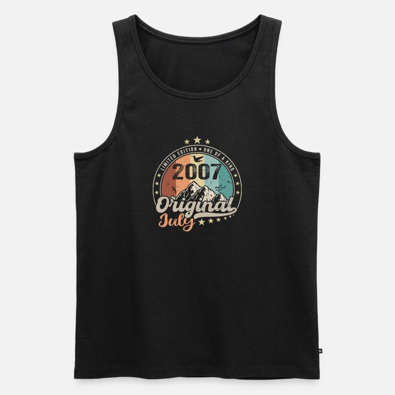 Juli 2007 Jubiläums-Geschenkidee Juli 2007 - Männer Premium Bio Tank Top - Schwarz