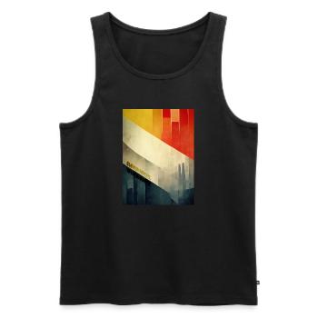 Bauhaus - Von der Architektur inspirierte Illustration - Männer Premium Bio Tank Top - Schwarz - Vorne - AI Model Male 178 light (178cm)