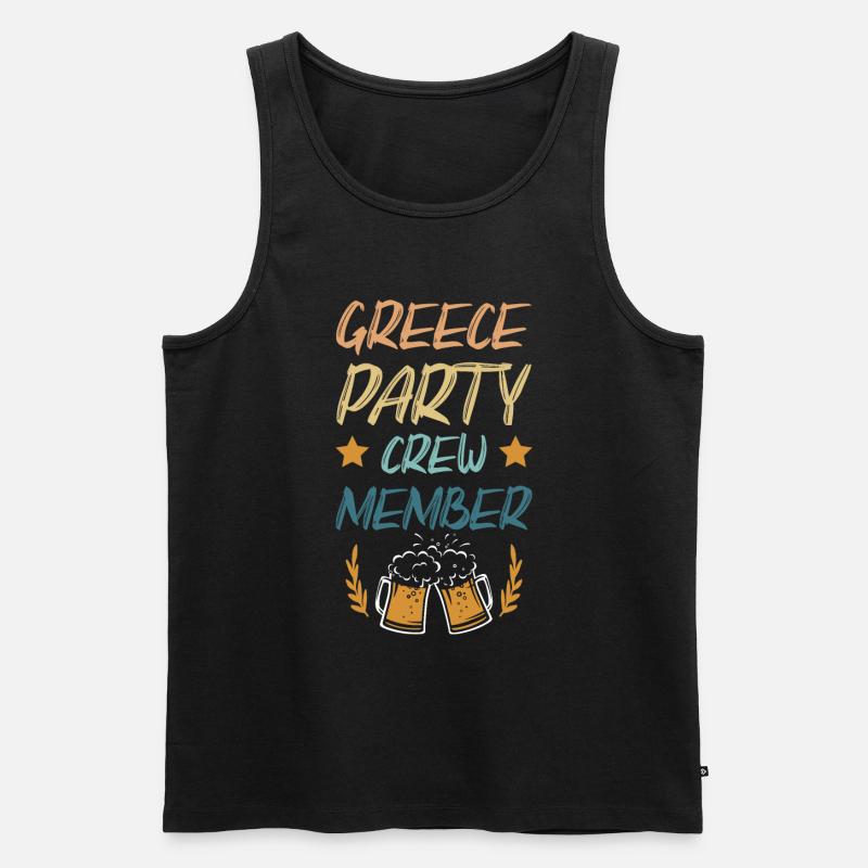 Greece Party Crew - Männer Premium Bio Tank Top - Schwarz