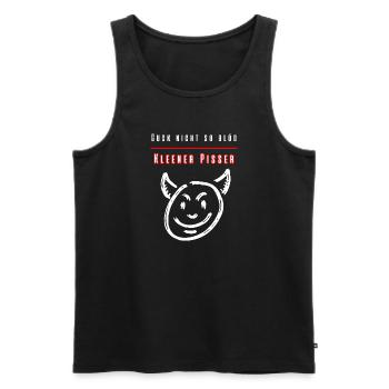 Guck nicht so blöd Kleiner Pisser-Party Fun Shirt - Männer Premium Bio Tank Top - Schwarz - Vorne - Michal (187cm)