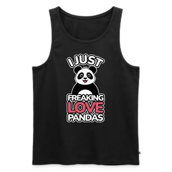 Ich liebe Pandas - Männer Premium Bio Tank Top - Schwarz - Vorne - AI Model Male 178 light (178cm)
