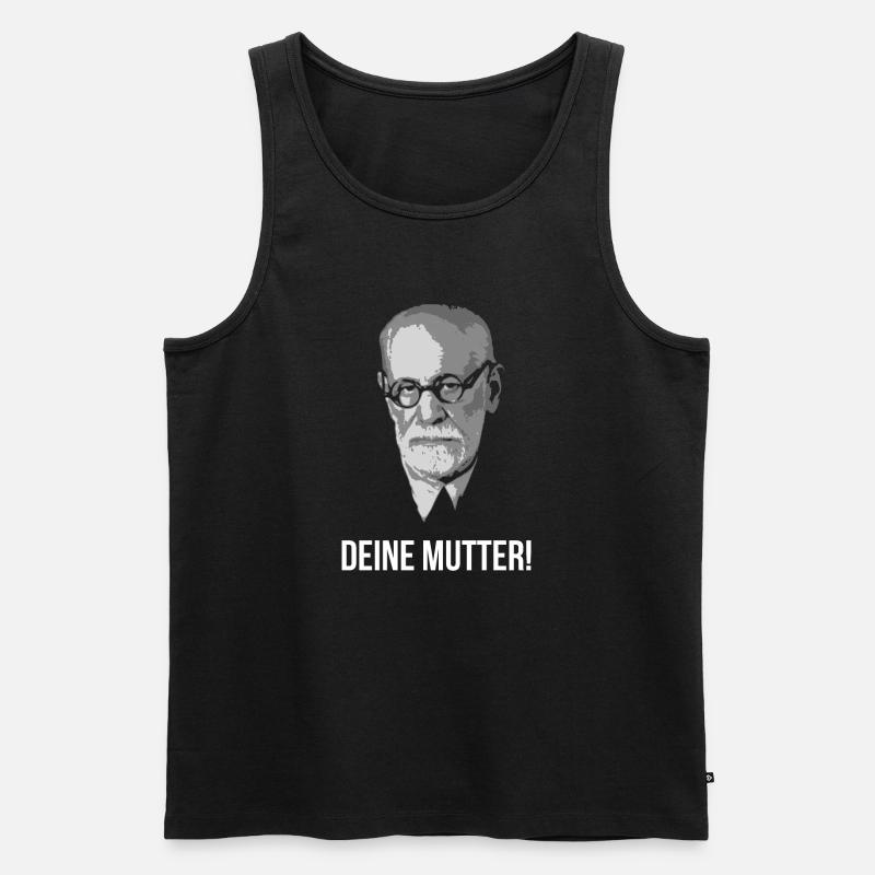 Sigmund Freud Deine Mutter Spruch - Männer Premium Bio Tank Top - Schwarz