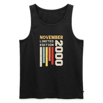 November 2000 Birthday Gift - November 2000 - Men's Premium Organic Tank Top - black - Front - Michal (187cm)