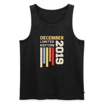 December 2019 - Birthday Gift December 2019 - Men's Premium Organic Tank Top - black - Front - Michal (187cm)