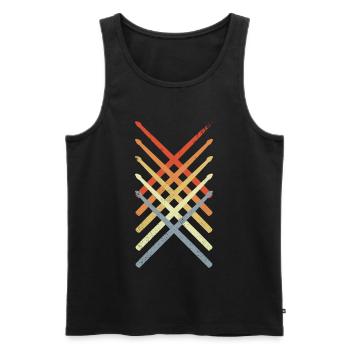 Trommelstöcke Zeichnung - Männer Premium Bio Tank Top - Schwarz - Vorne - Michal (187cm)