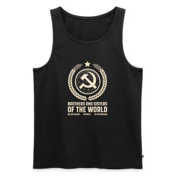 Communist Internationalism - Men's Premium Organic Tank Top - black - Front - AI Model Male 178 light (178cm)