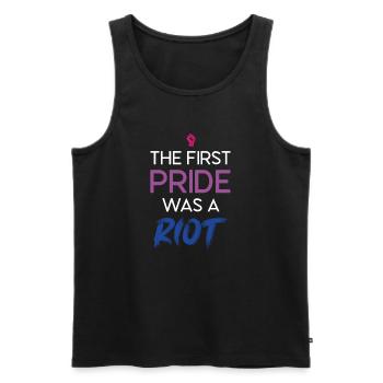 LGBT Pride Month - The First Pride Was a Riot - Men's Premium Organic Tank Top - black - Front - Michal (187cm)