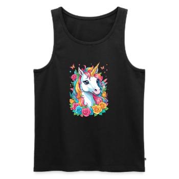 Cute Unicorn - Men's Premium Organic Tank Top - black - Front - Michal (187cm)