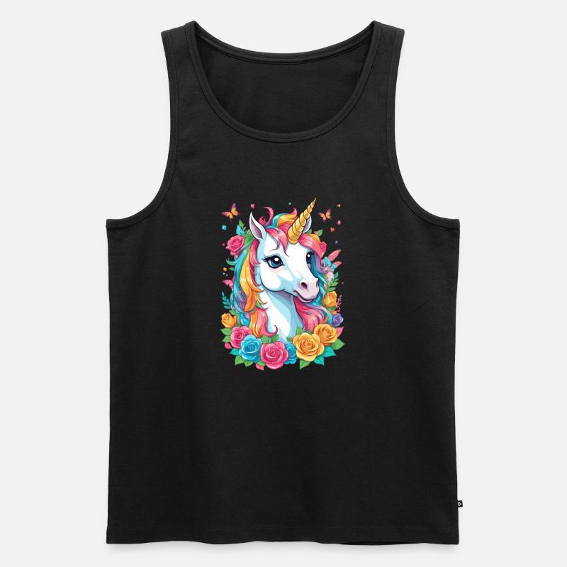 Süßes Einhorn - Männer Premium Bio Tank Top - Schwarz