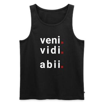 veni vidi abii Je suis venu, j’ai vu, je suis allé. - Débardeur bio Premium Homme - noir - Devant - AI Model Male 178 light (178cm)