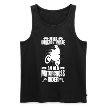 Never Underestimate Old Motocross Rider - Männer Premium Bio Tank Top - Schwarz - Vorne - Michal (187cm)