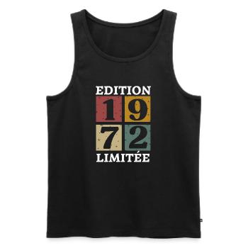 Edition limitée 1972 né e en 1972 - Débardeur bio Premium Homme - noir - Devant - Michal (187cm)