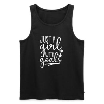 Nur ein Mädchen mit Zielen - Fitness Motivation - Männer Premium Bio Tank Top - Schwarz - Vorne - AI Model Male 178 light (178cm)
