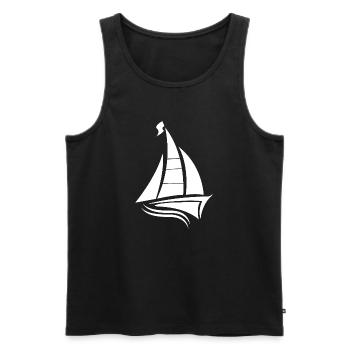 voilier voilier sailor silhouette minimaliste - Débardeur bio Premium Homme - noir - Devant - Michal (187cm)