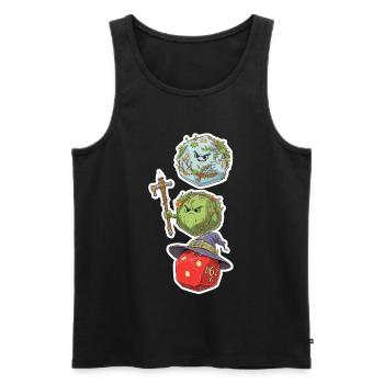 Cube Mage, Wizard & Druid – Fantasy Dice - Men's Premium Organic Tank Top - black - Front - Michal (187cm)