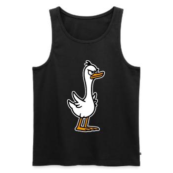 Angry goose - Men's Premium Organic Tank Top - black - Front - Michal (187cm)