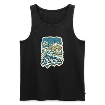 Tübingen Baden-Württemberg Winter - Men's Premium Organic Tank Top - black - Front - AI Model Male 178 light (178cm)