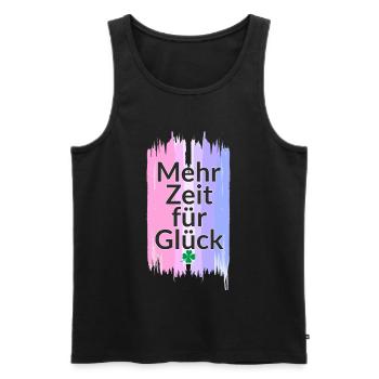 More Time for Happiness – Shamrock Pastel Shirt - Men's Premium Organic Tank Top - black - Front - AI Model Male 178 light (178cm)