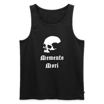 Estampe gothique de crâne Memento Mori - Débardeur bio Premium Homme - noir - Devant - AI Model Male 178 light (178cm)