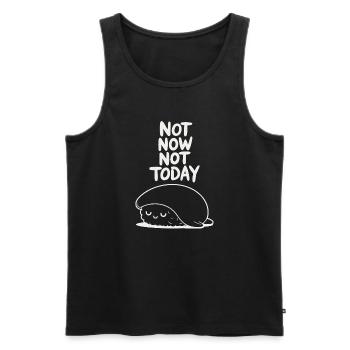 Nicht jetzt, nicht heute, Faultier. - Männer Premium Bio Tank Top - Schwarz - Vorne - Michal (187cm)