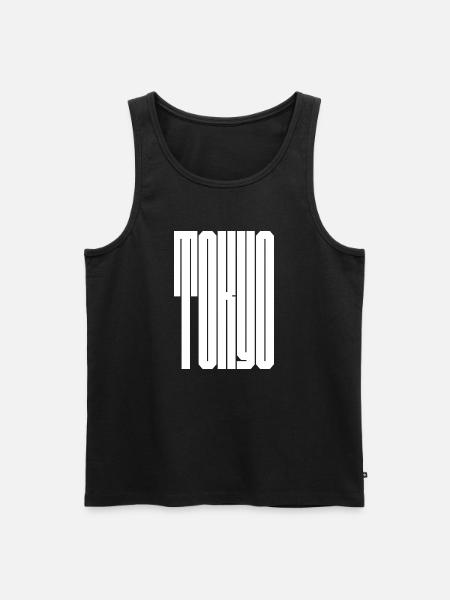 Tokyo City bold typography - Men's Premium Organic Tank Top - black
