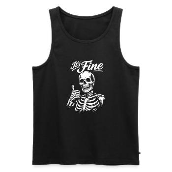 Sein feines Skelett Daumen hoch - Männer Premium Bio Tank Top - Schwarz - Vorne - Michal (187cm)